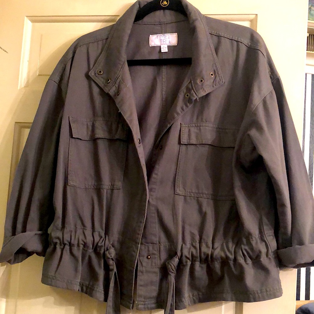 Unstructured cropped worker jacket